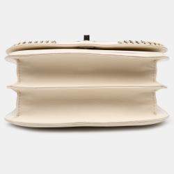 Pre Owned Chanel White Small Calfskin Braided Chic Flap