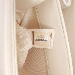 Pre Owned Chanel White Small Calfskin Braided Chic Flap