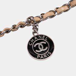 Pre Owned Chanel Beige Black CC Bicolor Quilted Calfskin and Caviar Single Flap