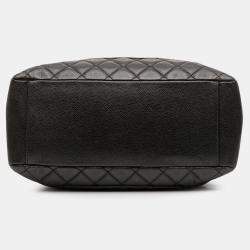 Pre Owned Chanel Black Caviar Grand Shopping Tote