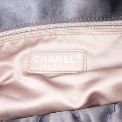 Pre Owned Chanel Black Extra Large CC Quilted Satin Single Flap Bag