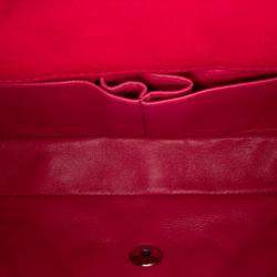Pre Owned Chanel Pink Quilted Jersey East West Single Flap Bag