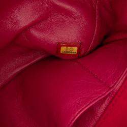 Pre Owned Chanel Pink Quilted Jersey East West Single Flap Bag