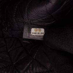 Pre Owned Chanel Black Medium CC Quilted Caviar O Case Clutch