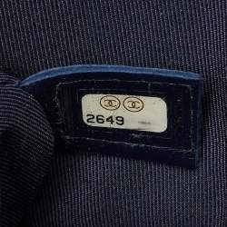 Pre Owned حقيبة شانيل كوكو كبيرة جلد مبطن أزرق كحلي و شامواه