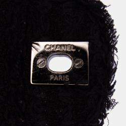 Pre Owned Chanel Black Medium Classic Tweed Single Flap Bag