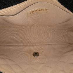 Pre Owned Chanel Black Medium Classic Tweed Single Flap Bag