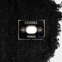 Pre Owned Chanel Black Medium Classic Tweed Single Flap Bag