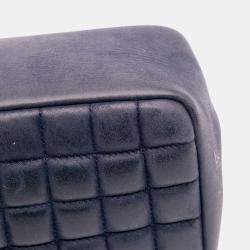 Pre Owned Chanel Blue Chocolate Bar Iridescent Calfskin Bubble Flap