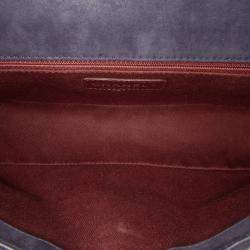 Pre Owned Chanel Blue Chocolate Bar Iridescent Calfskin Bubble Flap
