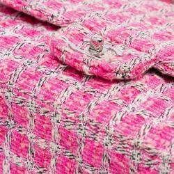 Pre Owned Chanel Pink Jumbo Classic Tweed Double Flap