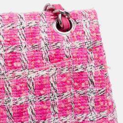 Pre Owned Chanel Pink Jumbo Classic Tweed Double Flap