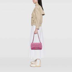 Pre Owned Chanel Pink Jumbo Classic Tweed Double Flap