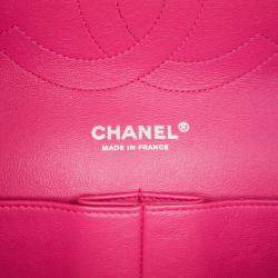 Pre Owned Chanel Pink Jumbo Classic Tweed Double Flap