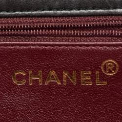 Pre Owned Chanel Black Quilted Leather CC Square Single Flap Bag