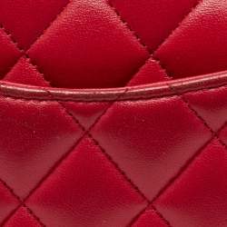 Pre Owned Chanel Pink Quilted Leather Medium Classic Double Flap Bag