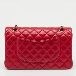 Pre Owned Chanel Pink Quilted Leather Medium Classic Double Flap Bag