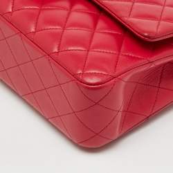Pre Owned Chanel Pink Quilted Leather Medium Classic Double Flap Bag