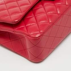 Pre Owned Chanel Pink Quilted Leather Medium Classic Double Flap Bag