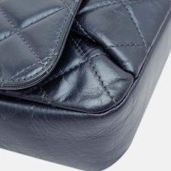 Pre Owned Chanel Blue Quilted Glazed Calfskin Coco Pleats Flap