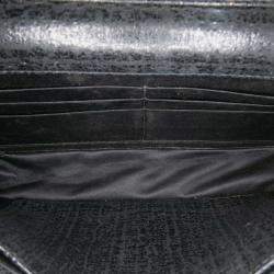 Pre Owned Chanel Black CC Quilted Crinkled Calfskin Wallet On Chain