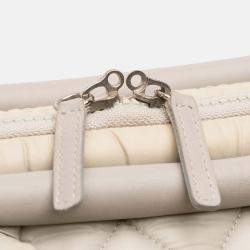 Pre Owned Chanel Beige Brown Medium Nylon Coco Cocoon Bowling Bag