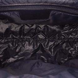 Pre Owned Chanel Beige Brown Medium Nylon Coco Cocoon Bowling Bag