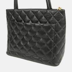 Pre Owned Chanel Black Caviar Medallion Tote