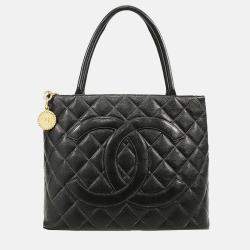 Pre Owned Chanel Black Caviar Medallion Tote