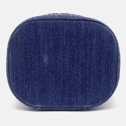 Pre Owned Chanel Blue Denim Denim Vanity Bag