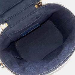 Pre Owned Chanel Blue Denim Denim Vanity Bag
