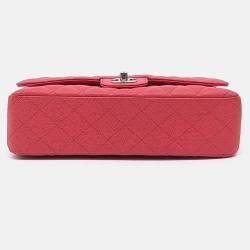 Pre Owned Chanel Red Leather Caviar Classic Medium