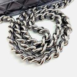 Pre Owned Chanel Coco Punk Metallic Leather Chain Flap Clutch