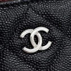 Pre Owned Chanel Black Leather Caviar Pouch
