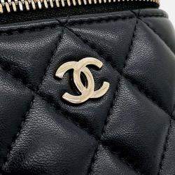 Pre Owned Chanel Mini Black Leather Vanity Crossbody Bag
