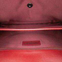Pre Owned Chanel Red Medium Quilted Lambskin Citizen Flap