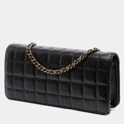 Pre Owned حقيبة يد شانيل سوداء باريس بايزانس جلد خروف مرصعة للسهرات بسلسلة