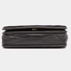 Pre Owned Chanel Black CC Quilted Velvet Wallet on Chain