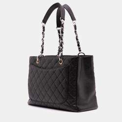 Pre Owned Chanel Black Caviar Grand Shopping Tote
