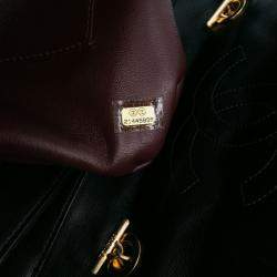 Pre Owned Chanel Black Large Lambskin Trendy CC Top Handle Flap