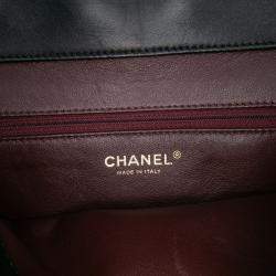 Pre Owned Chanel Black Large Lambskin Trendy CC Top Handle Flap