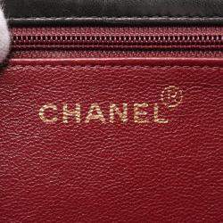 Pre Owned Chanel Black Lambskin Leather Shoulder Bag