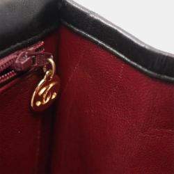 Pre Owned Chanel Black Lambskin Leather Shoulder Bag