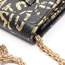 Pre Owned Chanel 2.55 Black Gold Leather Shoulder Bag