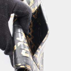 Pre Owned Chanel 2.55 Black Gold Leather Shoulder Bag