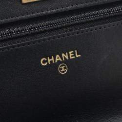Pre Owned Chanel 2.55 Black Gold Leather Shoulder Bag