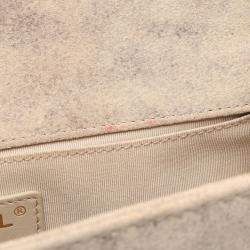 Pre Owned Chanel Boy Chanel Beige Calfskin Leather Shoulder Bag