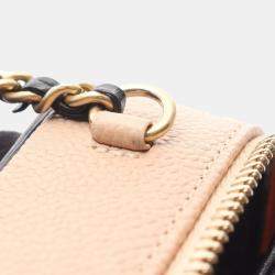 Pre Owned Chanel Filigree Mini Vanity Pink Black Leather Shoulder Bag
