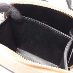 Pre Owned Chanel Filigree Mini Vanity Pink Black Leather Shoulder Bag