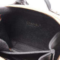 Pre Owned Chanel Filigree Mini Vanity Pink Black Leather Shoulder Bag